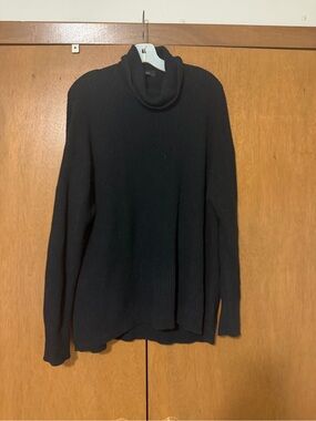J. Crew Black Turtleneck Ribbed Sweater